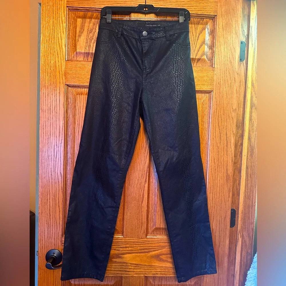 Black snakeskin look jeans